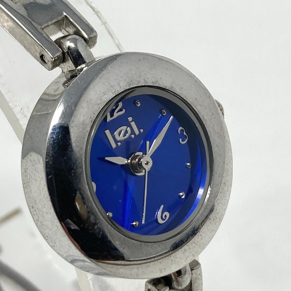 Vintage Lei Womens Watch 22mm Silver Tone Blue Dial w/Extender New Battery 7.25"